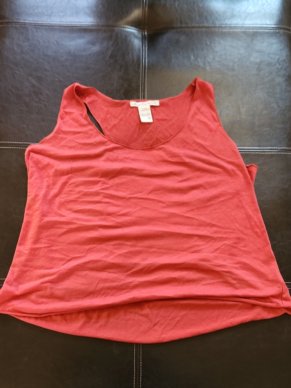 American Rag Coral-Red Scoop Neck Tank Top